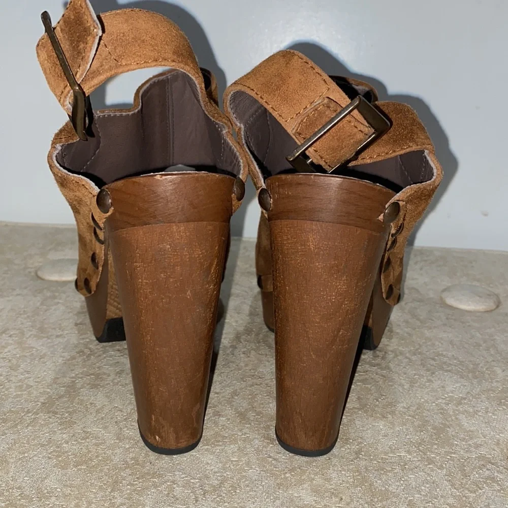 Castaner Brown Suede Platform Clog Mule Size 39
